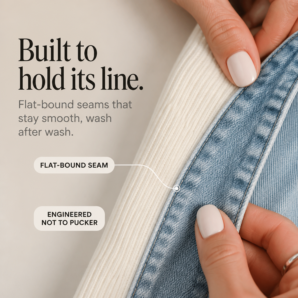 Women's Ribbed Knit & Denim Coat – Open Front Longline Cardigan