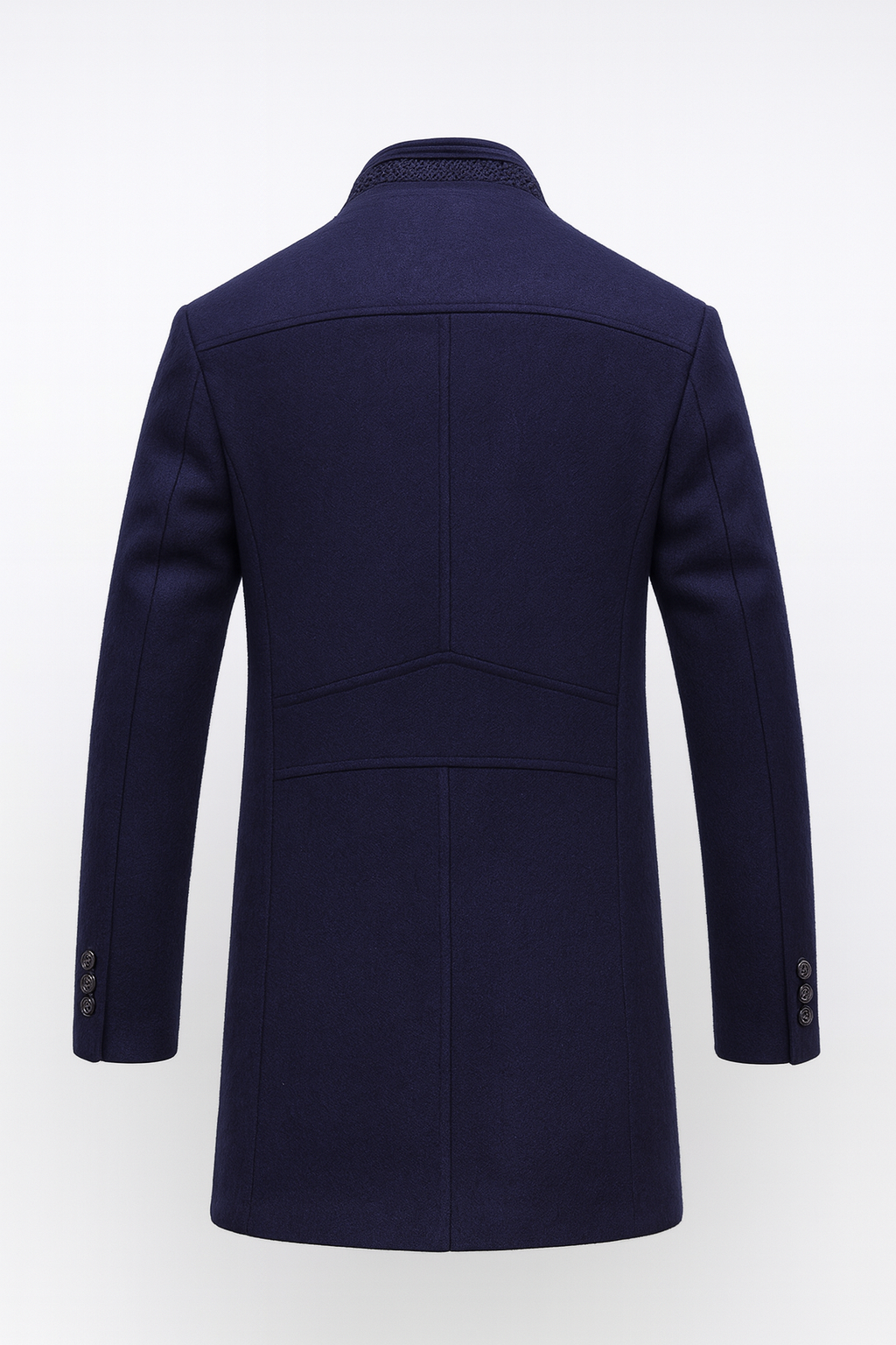 Men's Wool Blend Overcoat – Stand Collar Winter Design