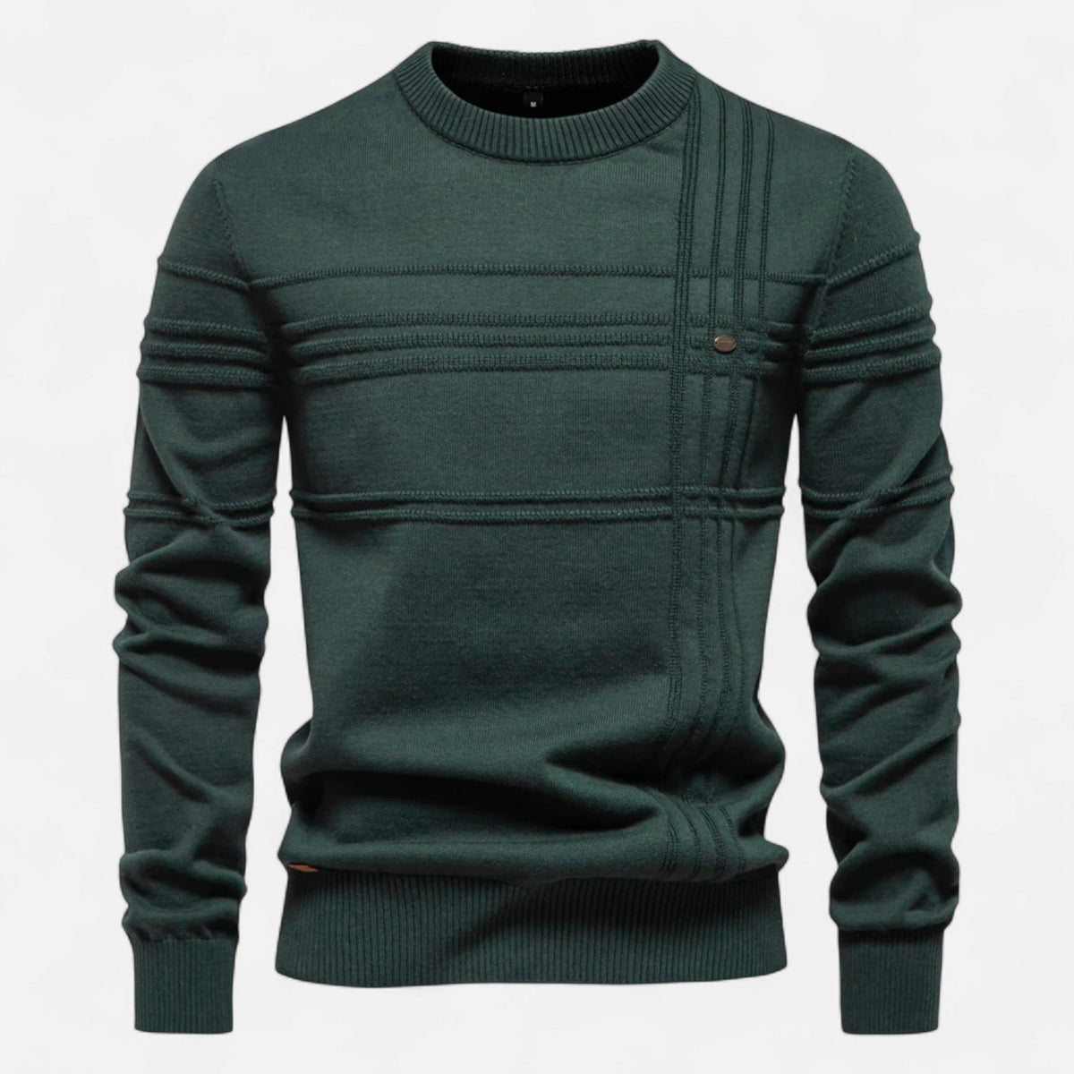 Men's Striped Cotton Jumper – Classic Crew Neck Knit