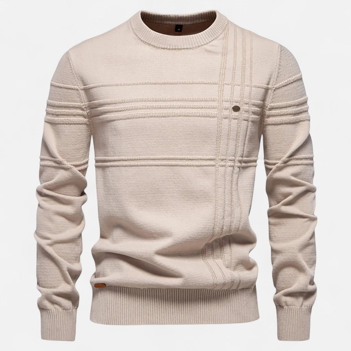 Men's Striped Cotton Jumper – Classic Crew Neck Knit
