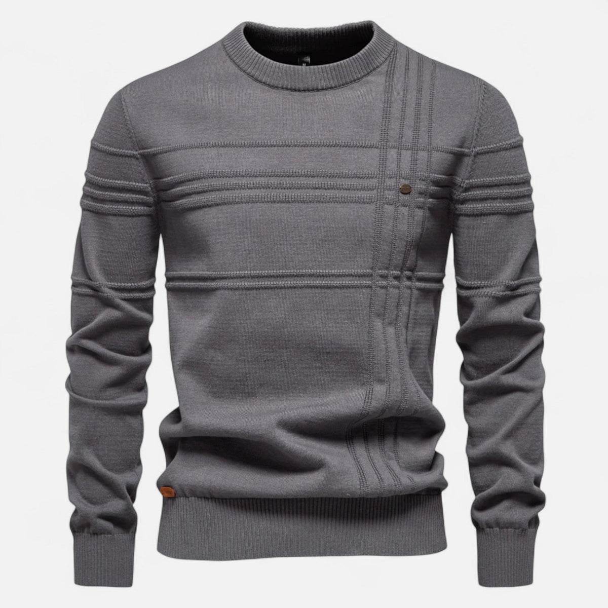 Men's Striped Cotton Jumper – Classic Crew Neck Knit