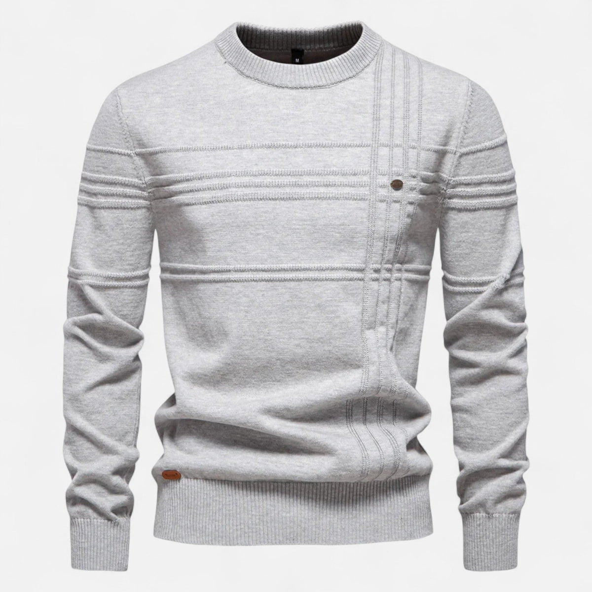 Men's Striped Cotton Jumper – Classic Crew Neck Knit