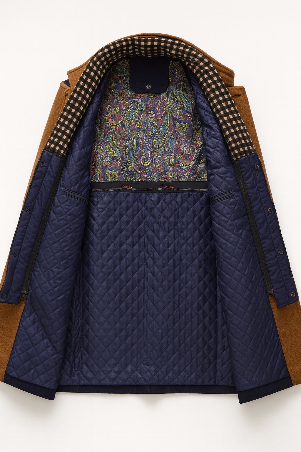 Men's Wool Blend Overcoat – Stand Collar Winter Design