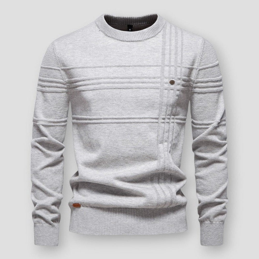 Men's Textured Crew Neck Jumper – Modern Casual Knit