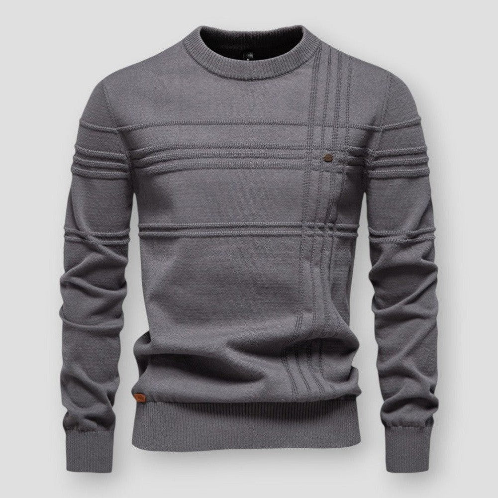 Men's Textured Crew Neck Jumper – Modern Casual Knit