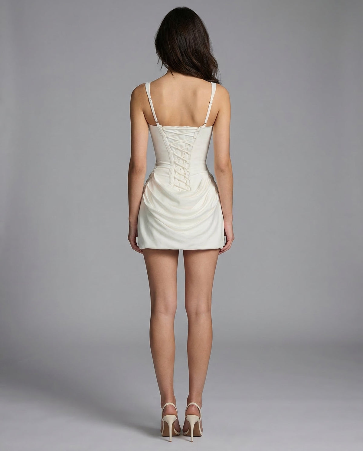 Women's Draped Mini Dress – Structured Bodice Evening Style