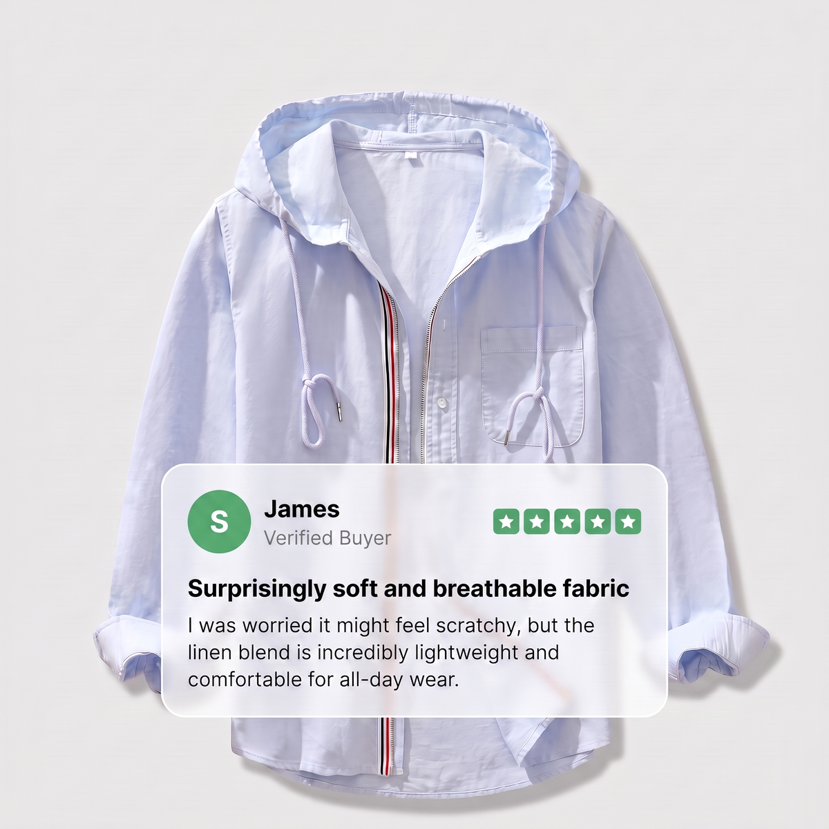 Men's Lightweight Hooded Shirt Jacket – Casual Layering Design