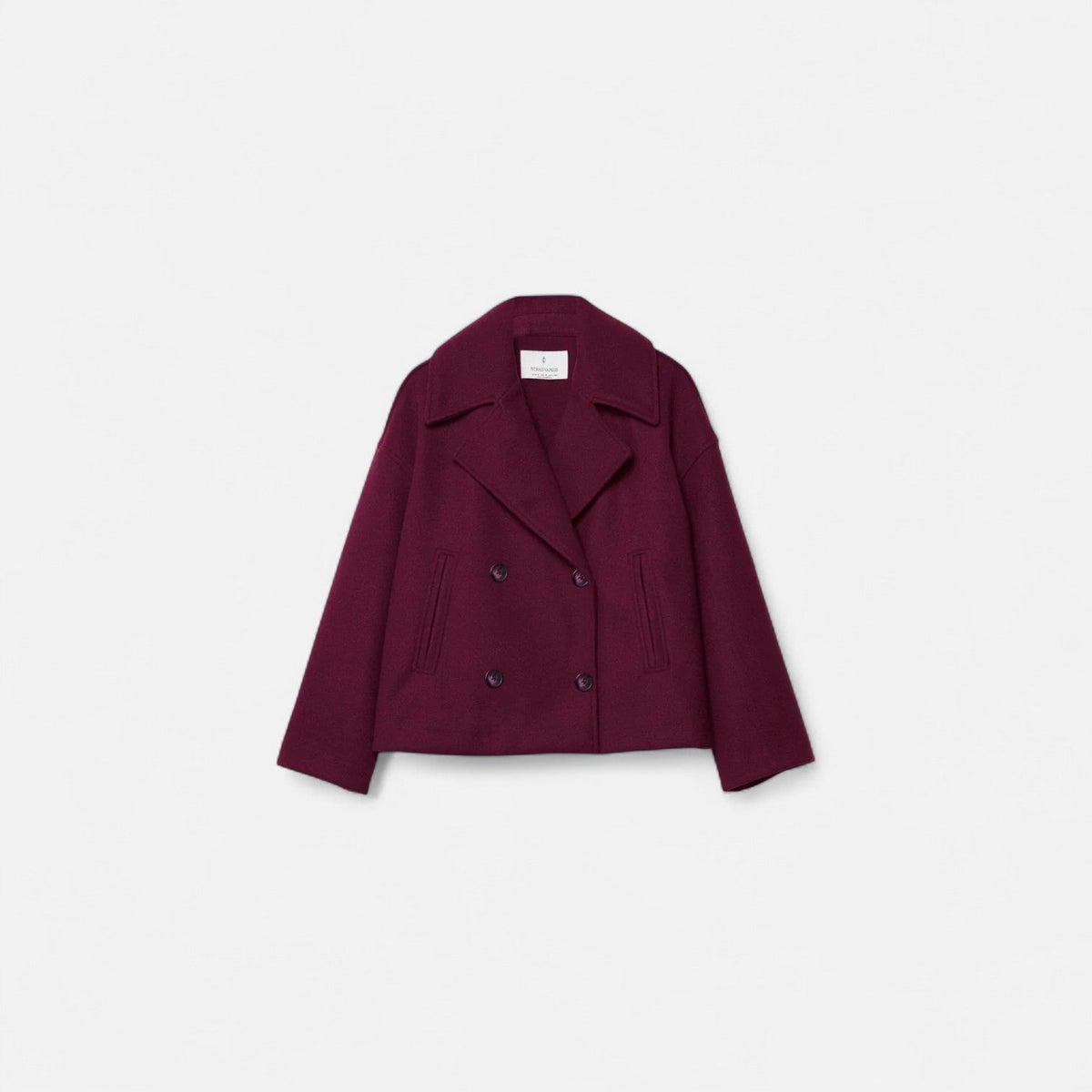 Women's Tailored Minimalist Jacket – Structured Wool Blend Design