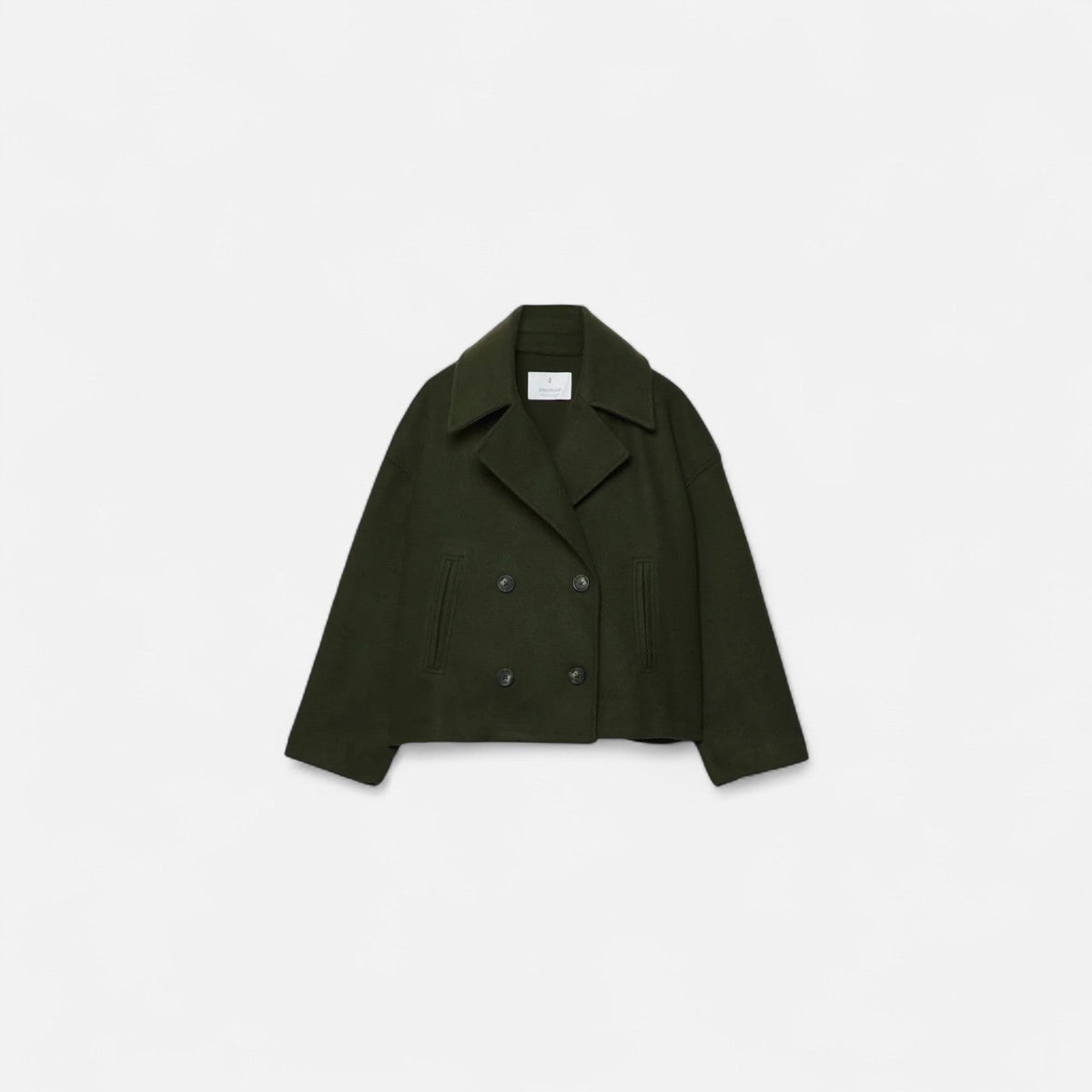 Women's Tailored Minimalist Jacket – Structured Wool Blend Design