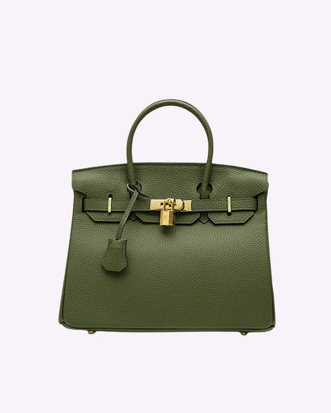 Women's Structured Top Handle Bag – Gold-Tone Lock Handbag