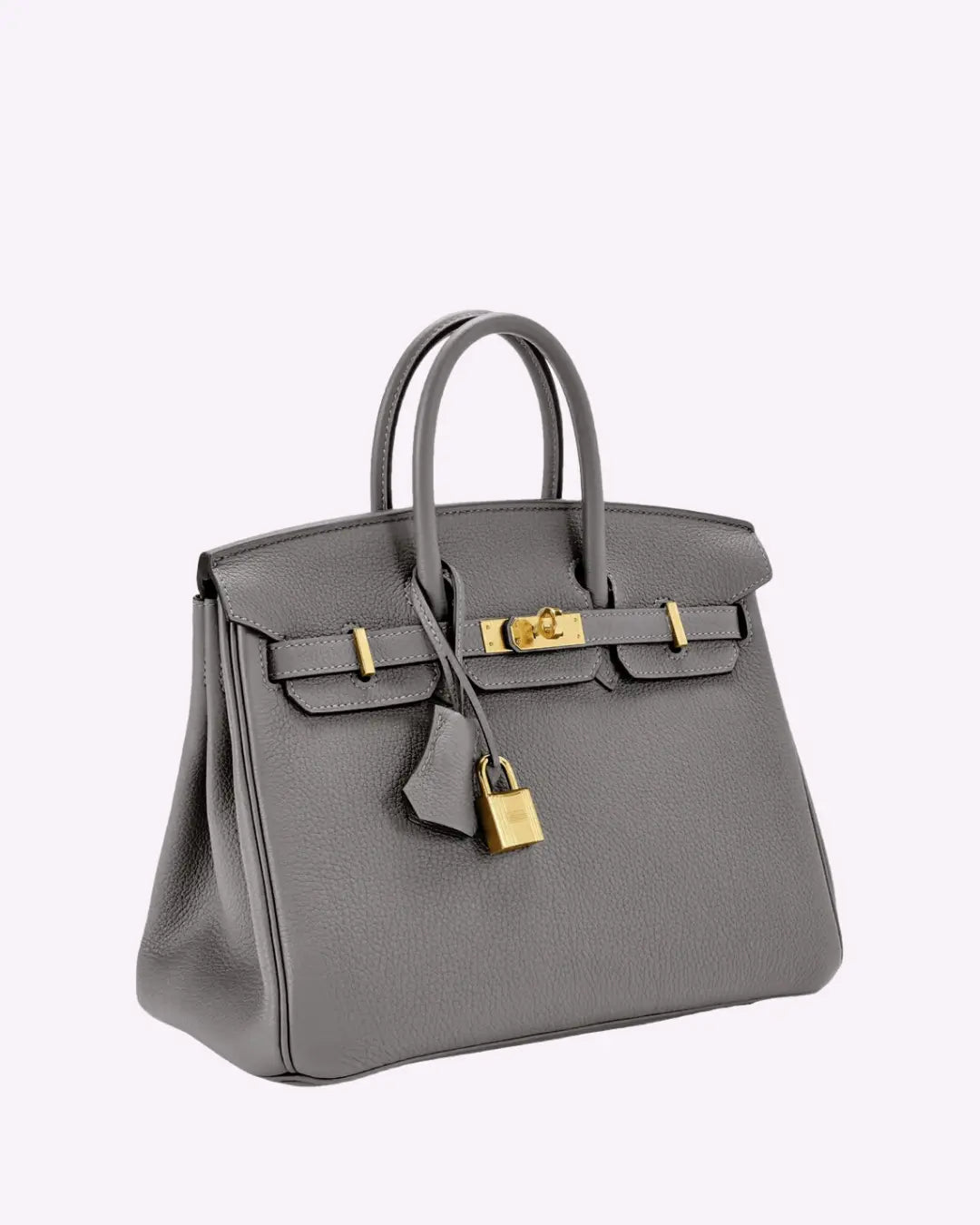 Women's Structured Top Handle Bag – Gold-Tone Lock Handbag