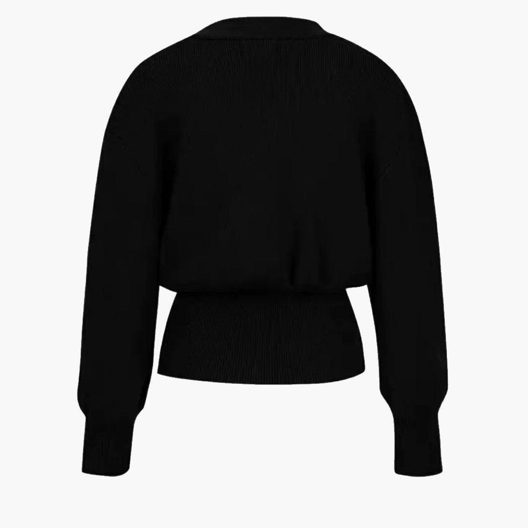 Women's Gold-Button Knitted Cardigan - Structured Fit