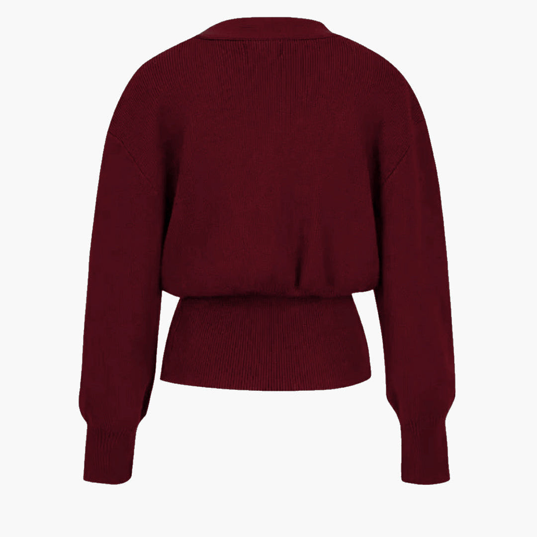 Women's Gold-Button Knitted Cardigan - Structured Fit