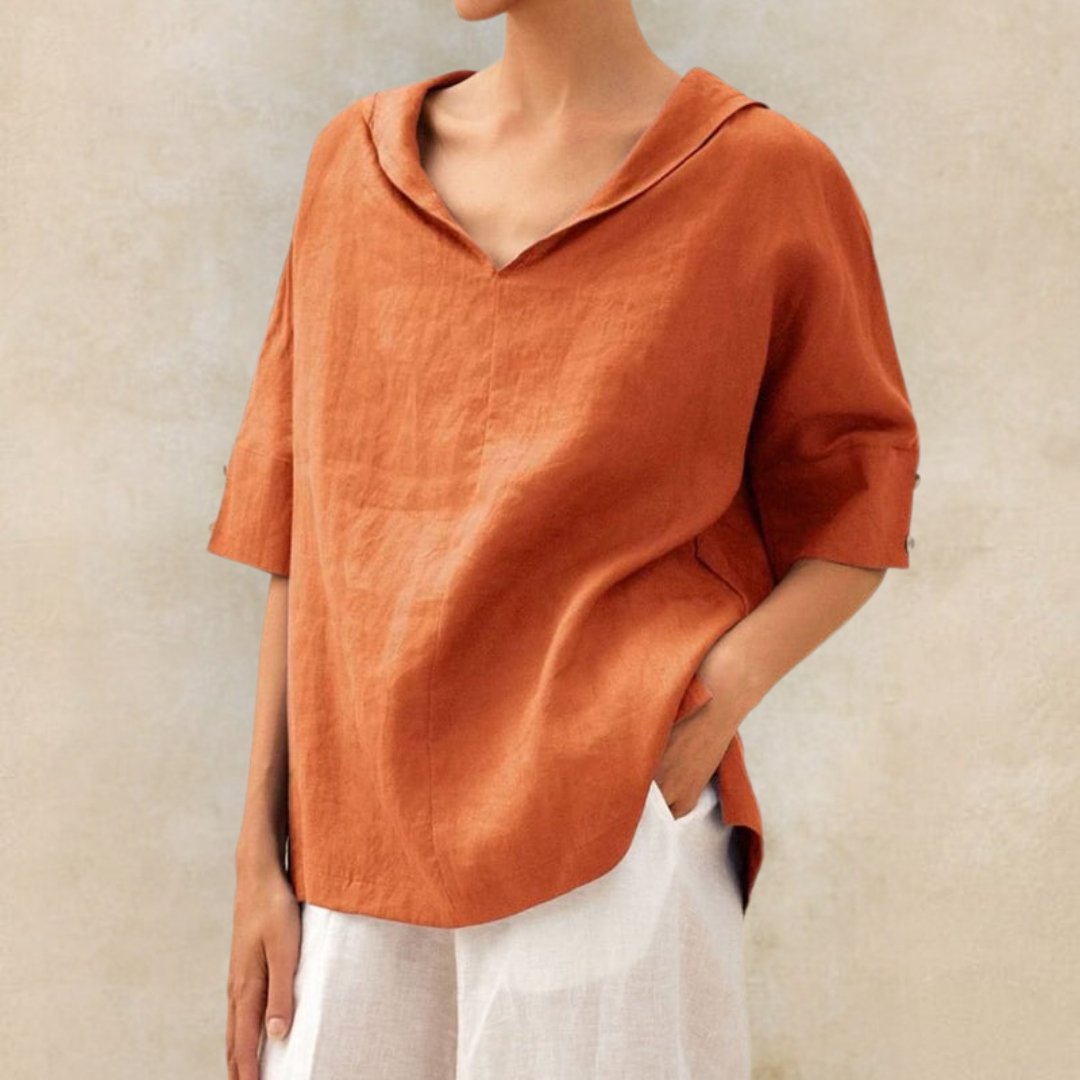Women’s Short Sleeve V Neck Blouse