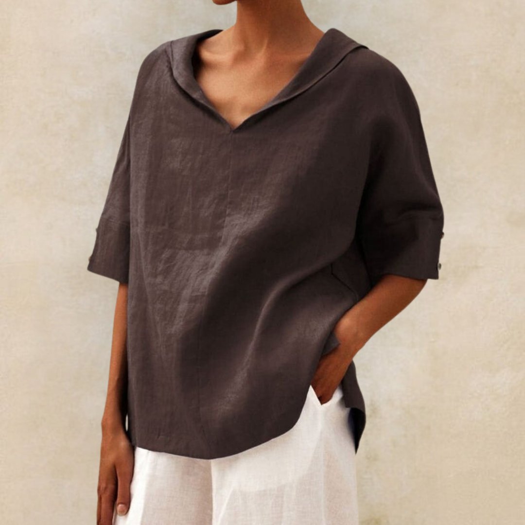 Women’s Short Sleeve V Neck Blouse