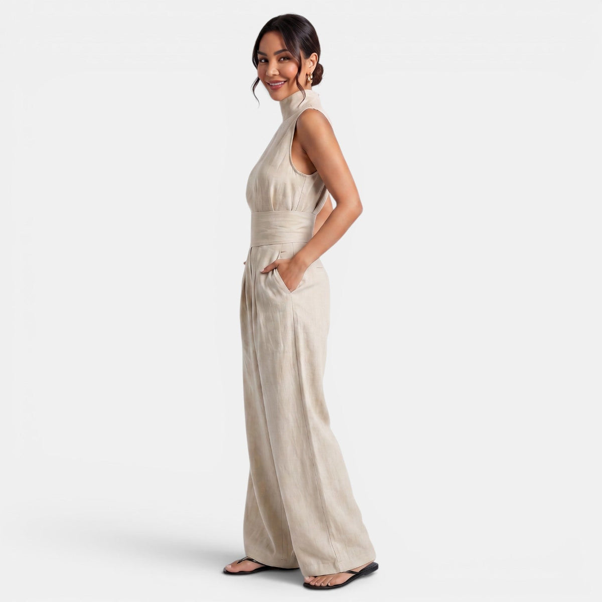 Women's Sleeveless Two-Piece Set – Elegant Tailored Style
