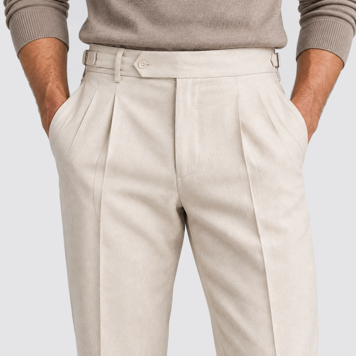 Men's Tailored Pleated Trousers – Extended Waistband