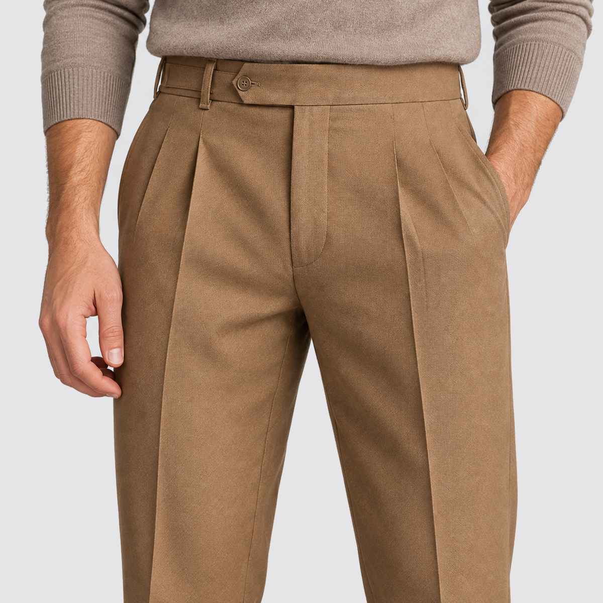 Men's Tailored Pleated Trousers – Extended Waistband