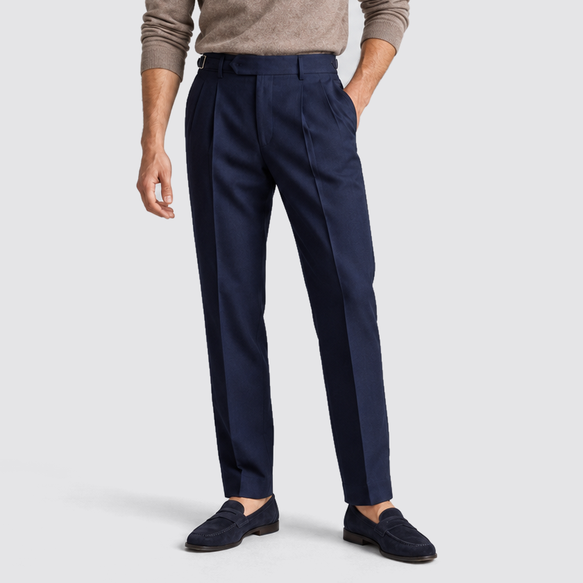 Men's Tailored Pleated Trousers – Extended Waistband