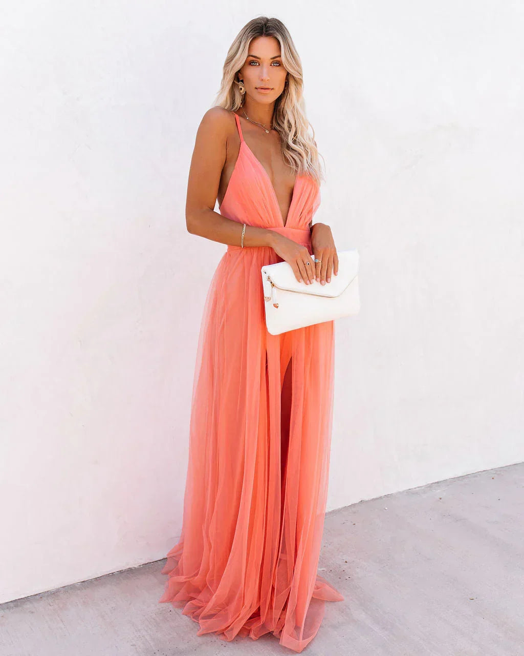 Matrona | Elegant Orange Strappy Dress for Women