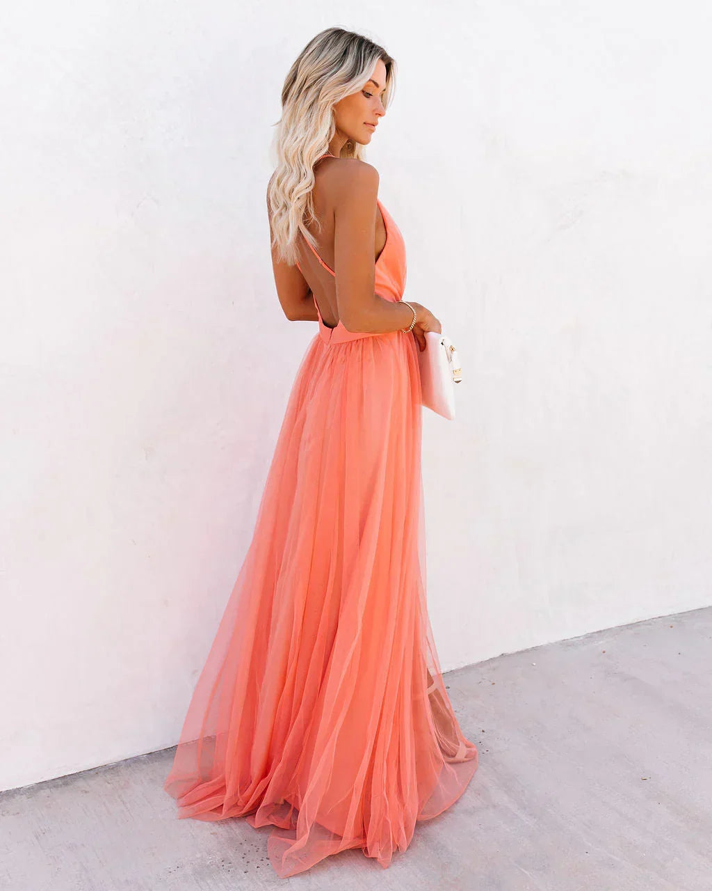 Matrona | Elegant Orange Strappy Dress for Women