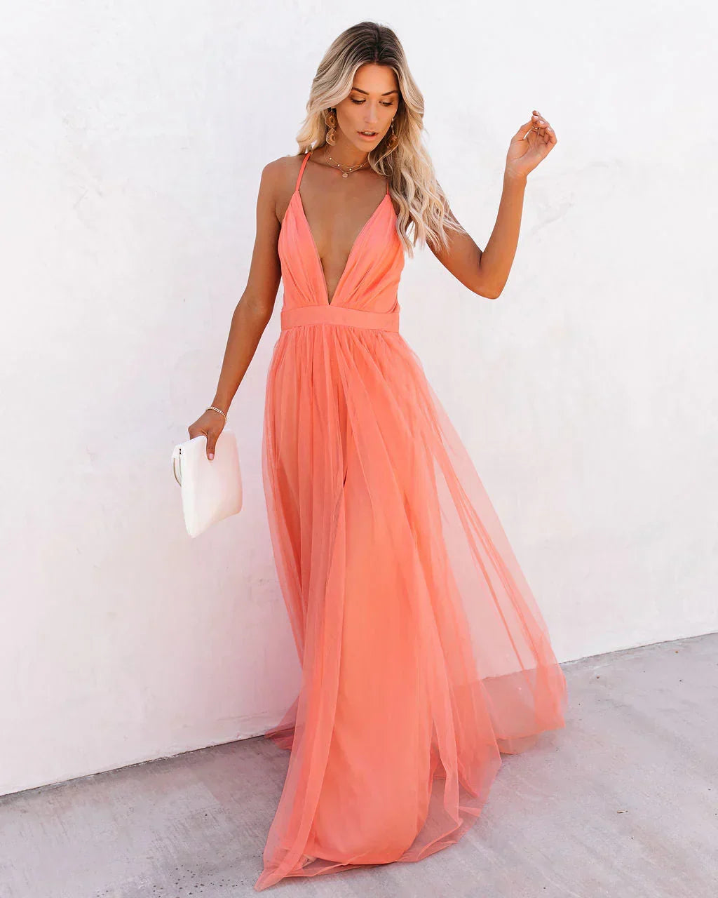 Matrona | Elegant Orange Strappy Dress for Women
