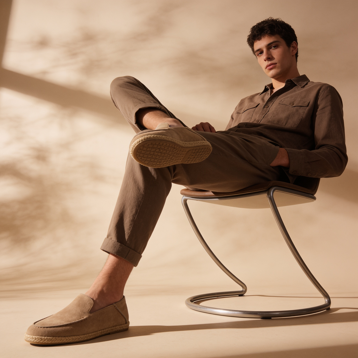 Men's Suede Espadrille Loafers – Smart Casual Slip-On Style