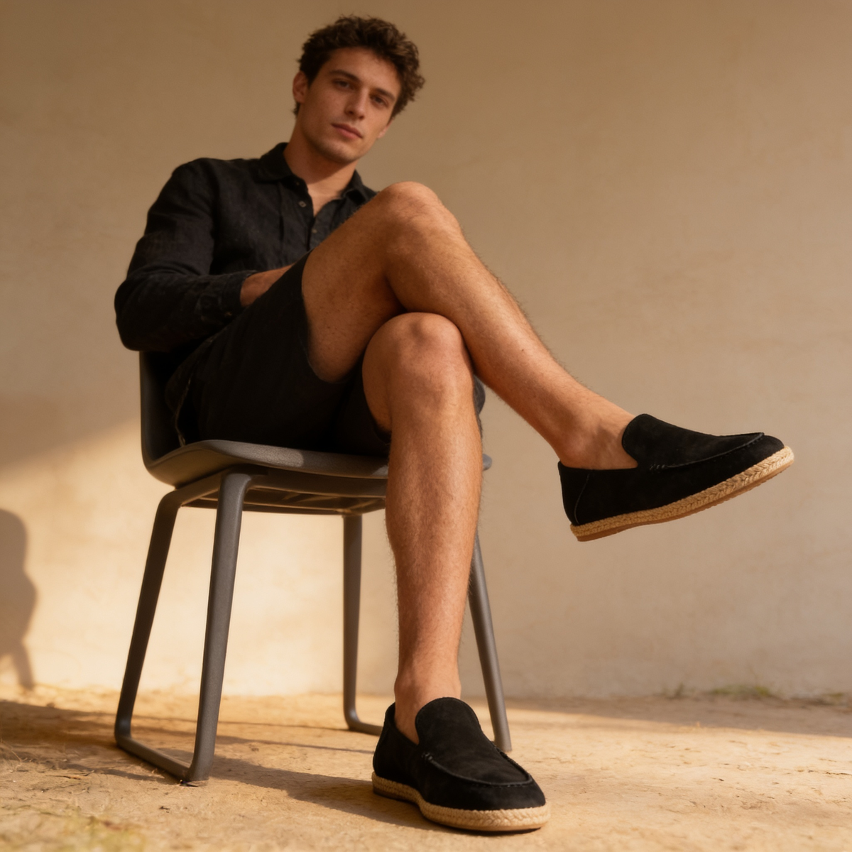 Men's Suede Espadrille Loafers – Smart Casual Slip-On Style