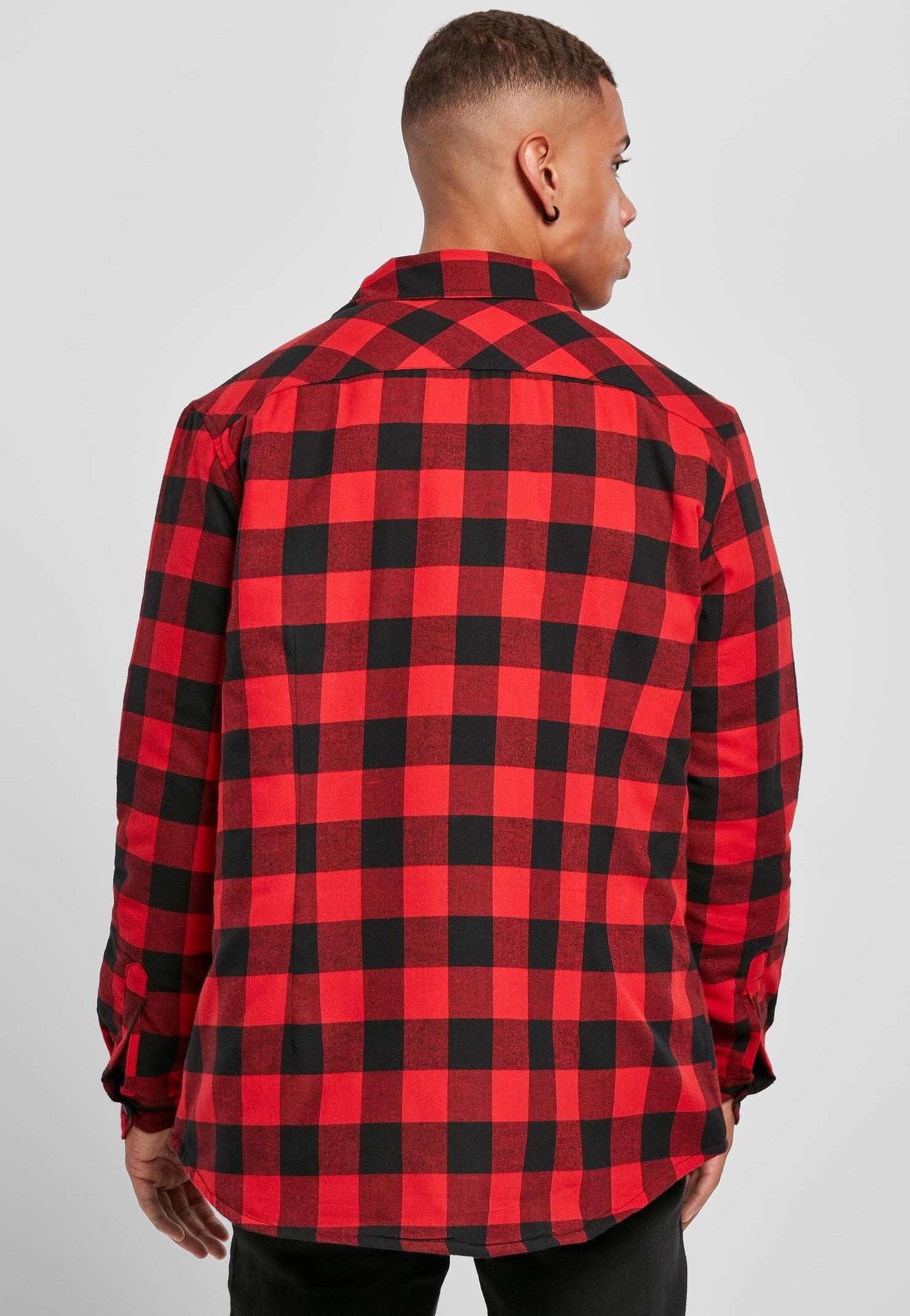 Men's Checked Overshirt - Relaxed Long-Sleeve Shirt