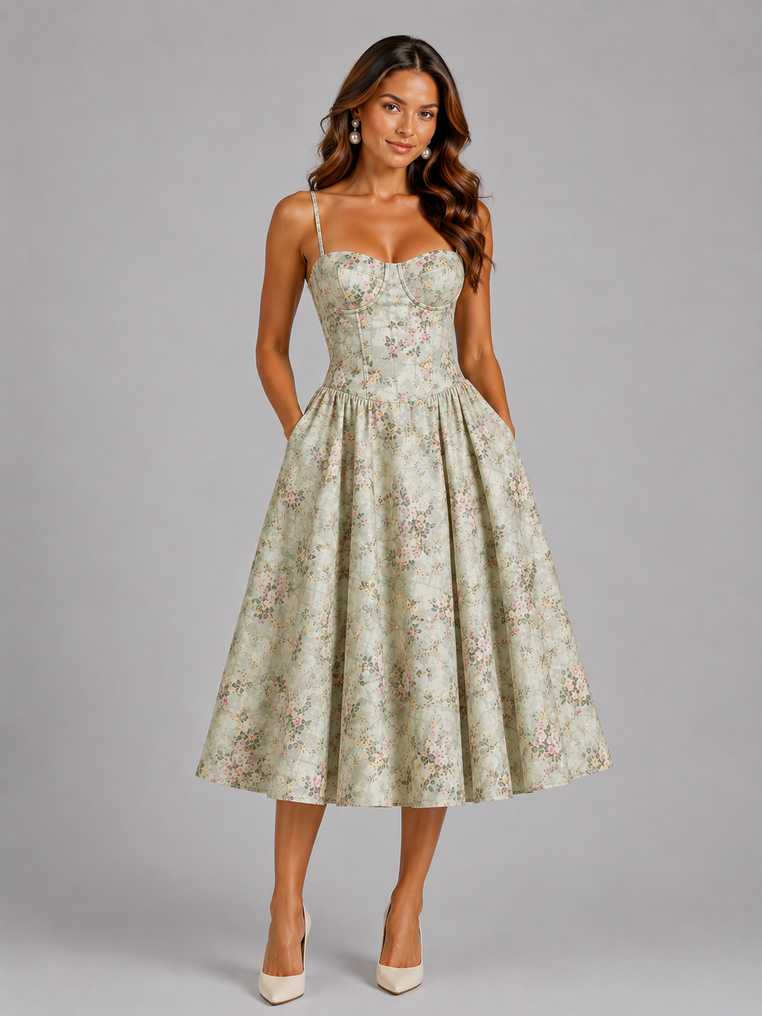 Corset Midi Dress for Summer Events & Wedding Guests - Occasion Style