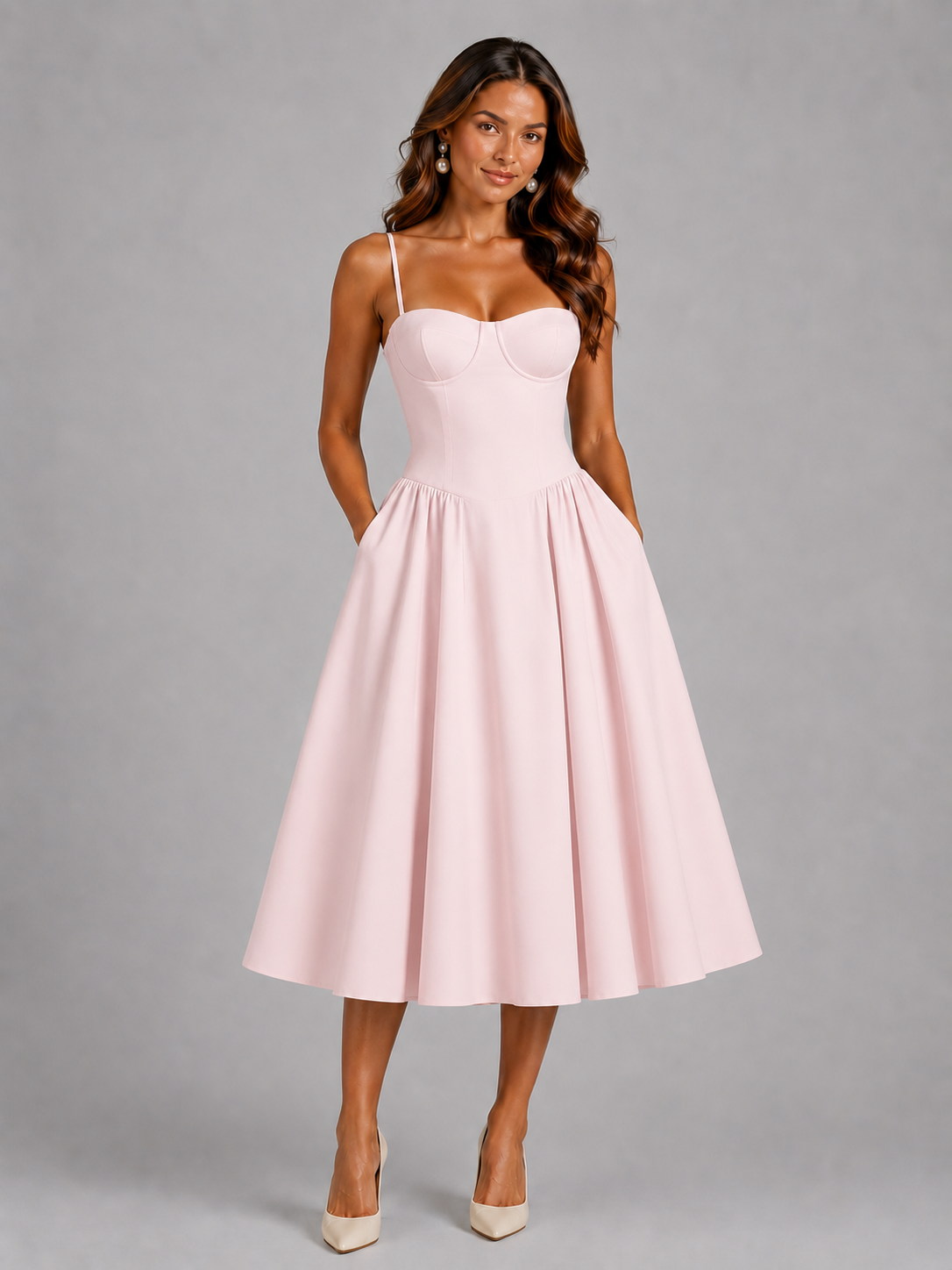 Corset Midi Dress for Summer Events & Wedding Guests - Occasion Style
