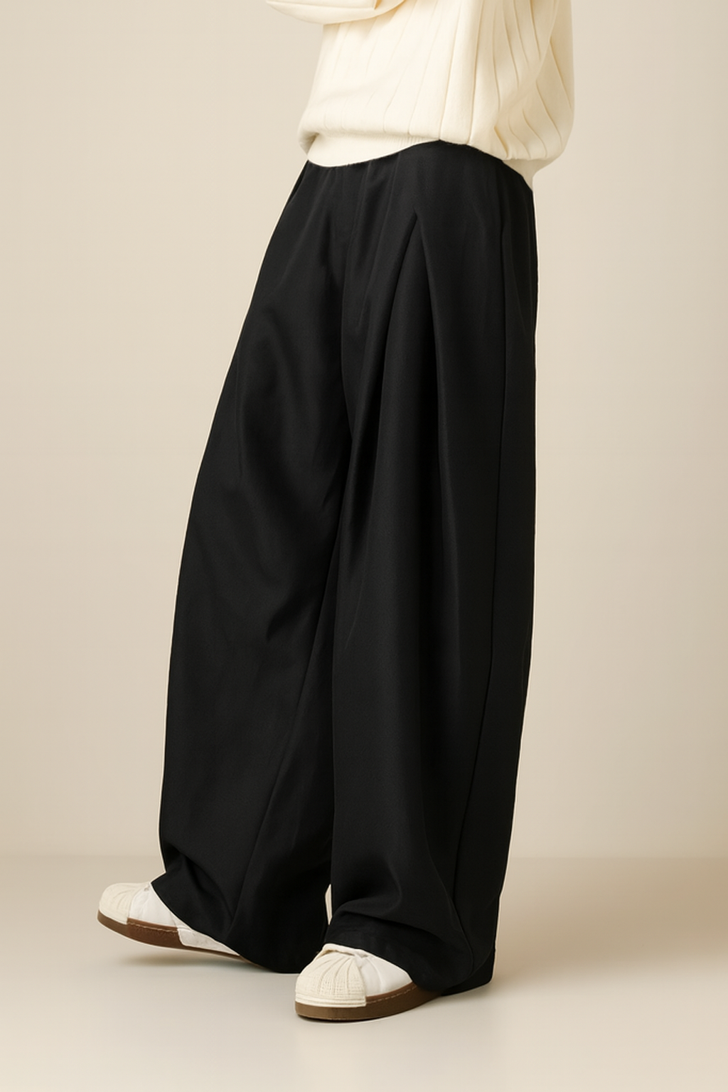 Men's Pleated Trousers – Relaxed Wide Leg Tailored Fit